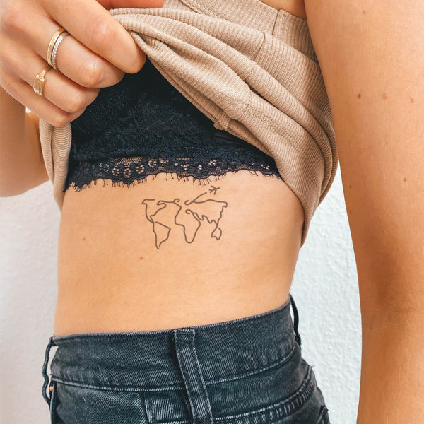 Buy World Map Temporary Tattoo set of 3 Online in India - Etsy